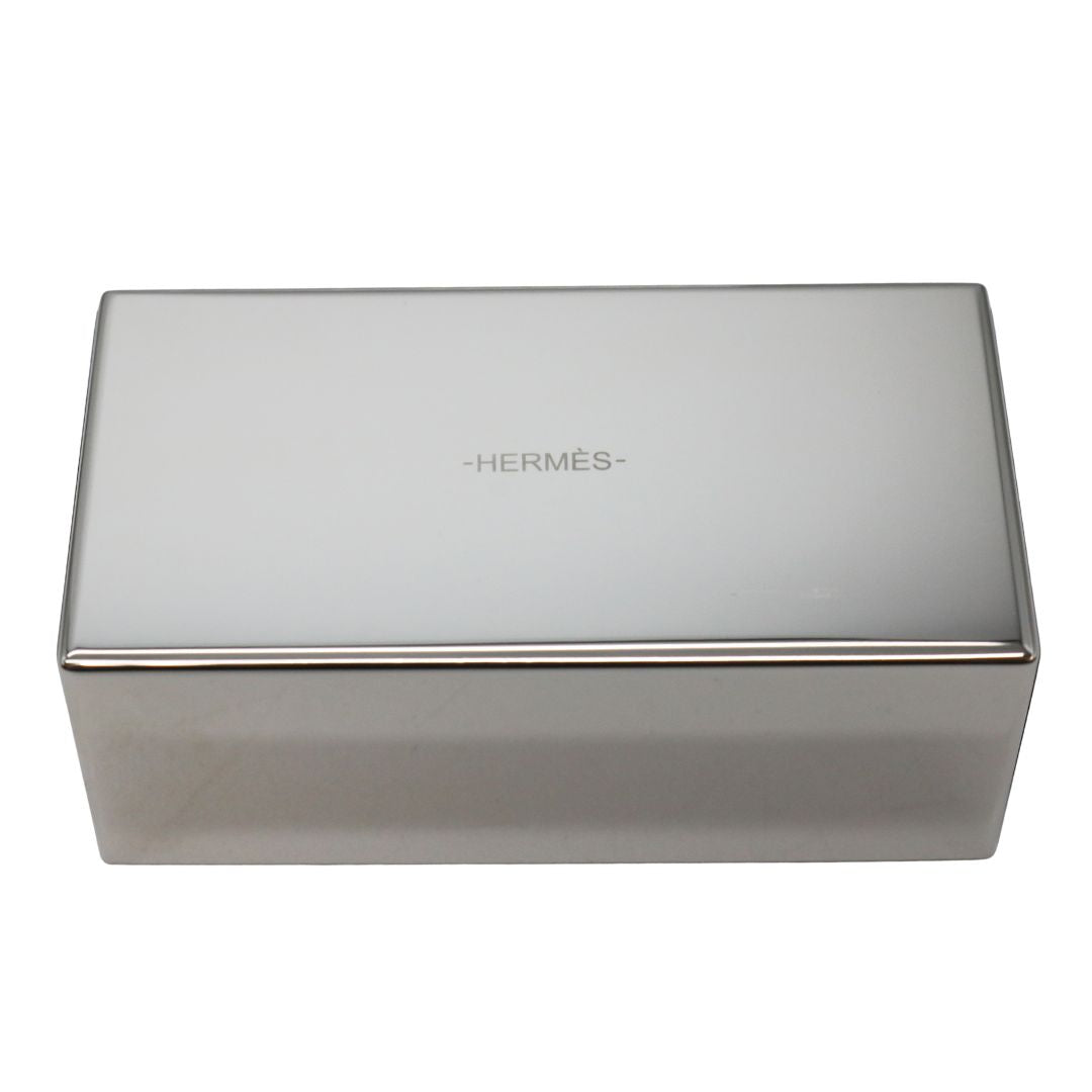 HERMES エルメス インクカードリッジケース レザー ゴールド/シルバー
