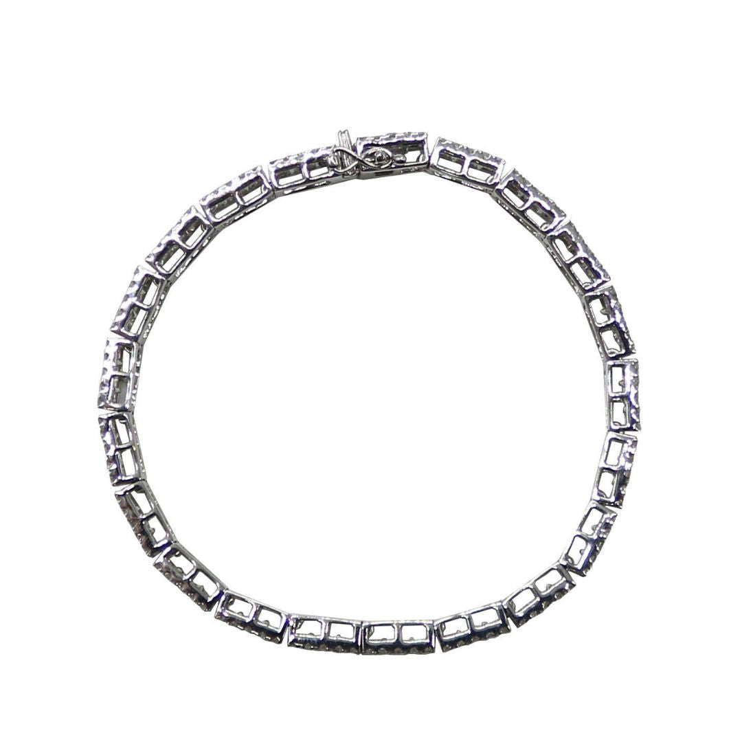 専用JF7★高級 ダイヤモンド3ct K18WG テニスブレスレット 3ct 天然ダイヤモンド 18金 K18WG ホワイトゴールド スクエア