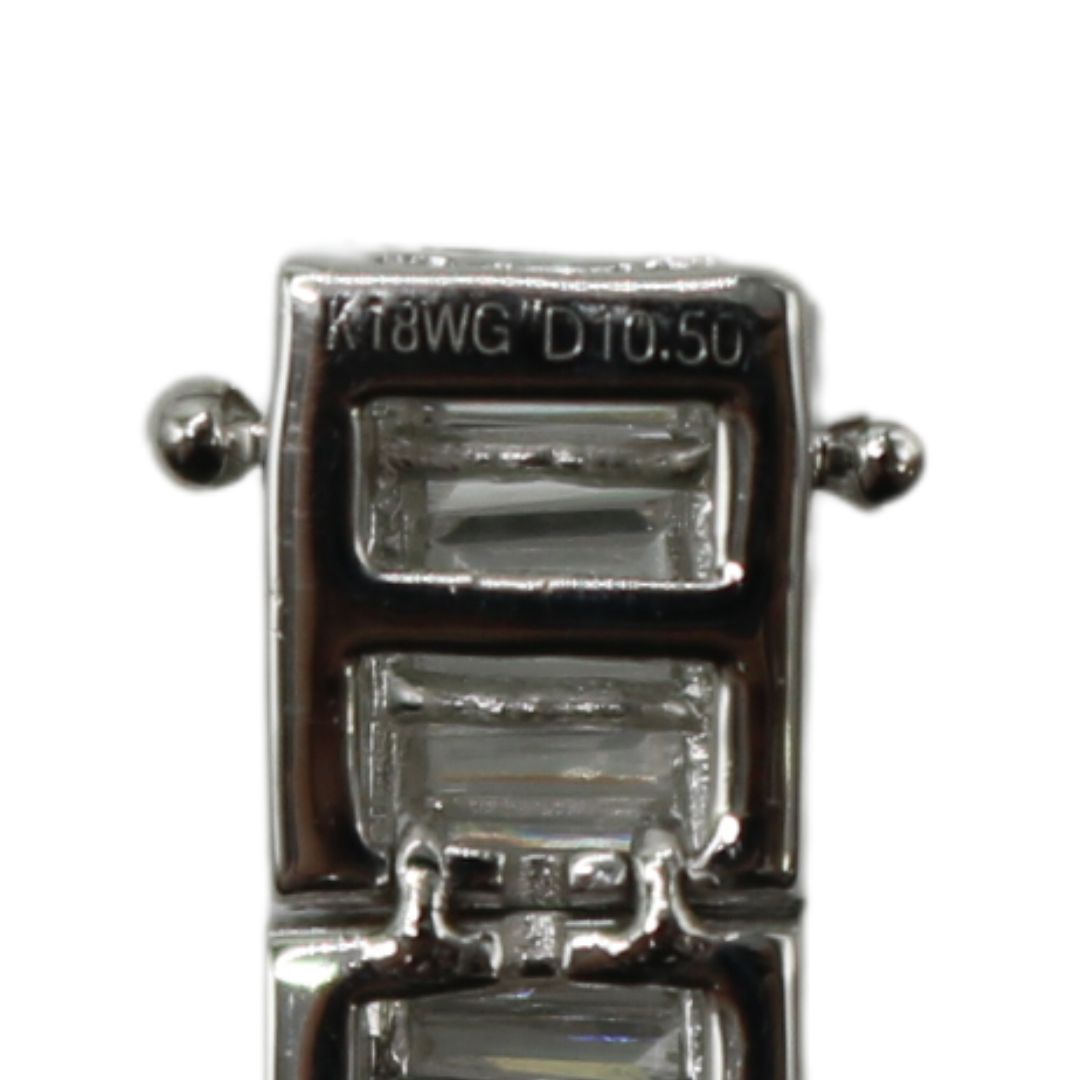 K18WG D10.50ct バゲット ダイヤモンド テニスブレスレット – JD TIME