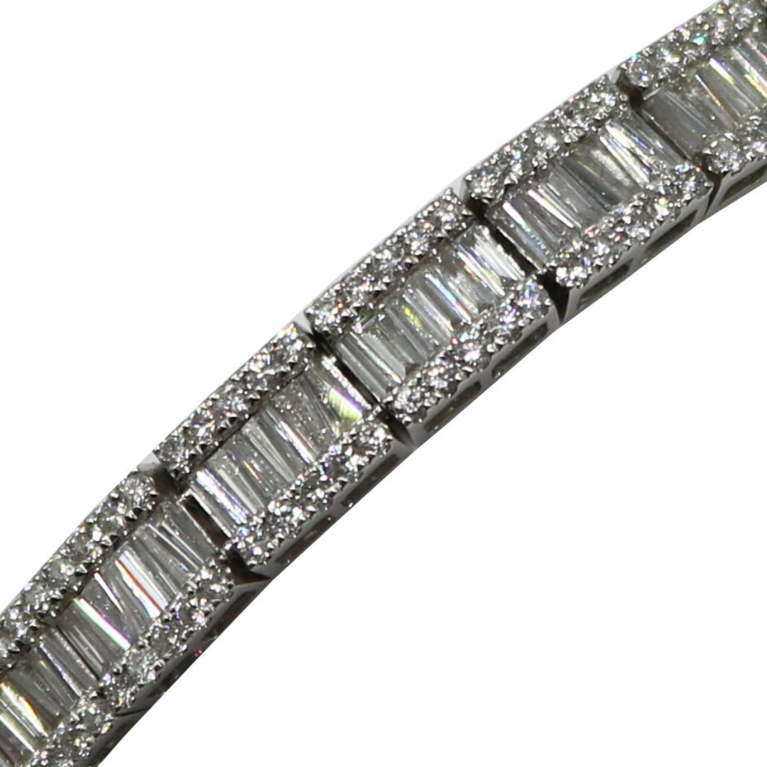 K18WG D10.50ct バゲット ダイヤモンド テニスブレスレット – JD