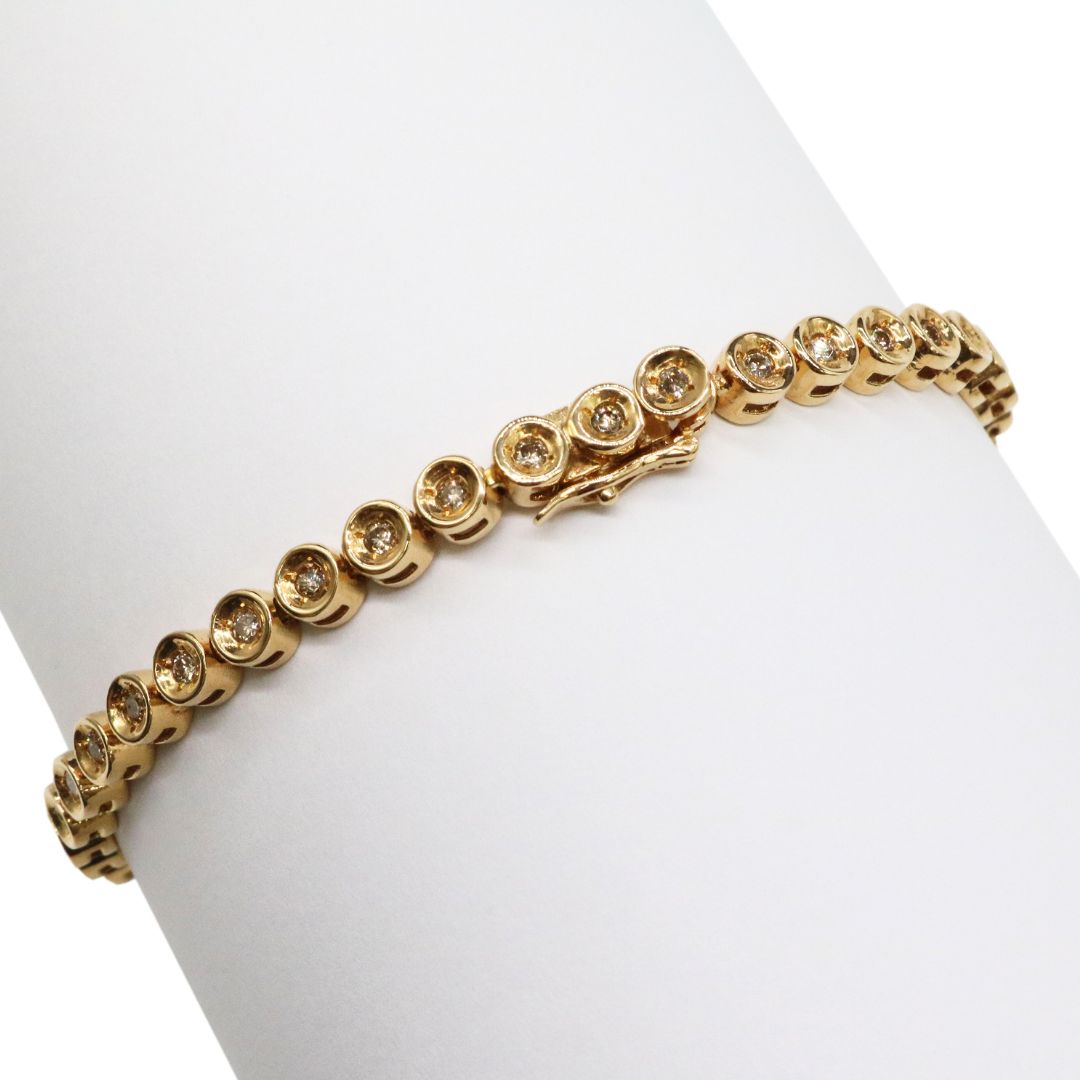 K18YG D1.01ct ダイヤモンド ラウンド テニスブレスレット