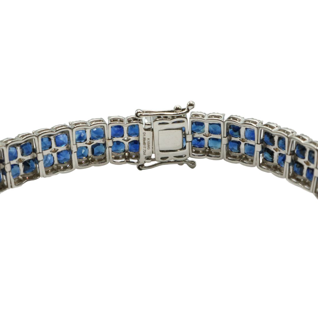 K18WG D1.85ct S17.72ct サファイアダイヤモンド テニス