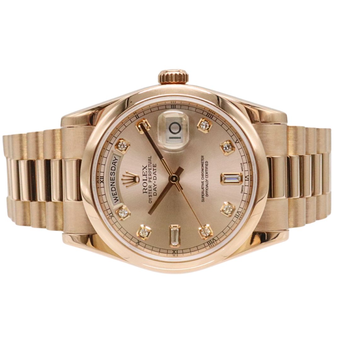 ROLEX 118205/P番 デイデイト 36 ピンク/10Pダイヤ文字盤 – JD TIME