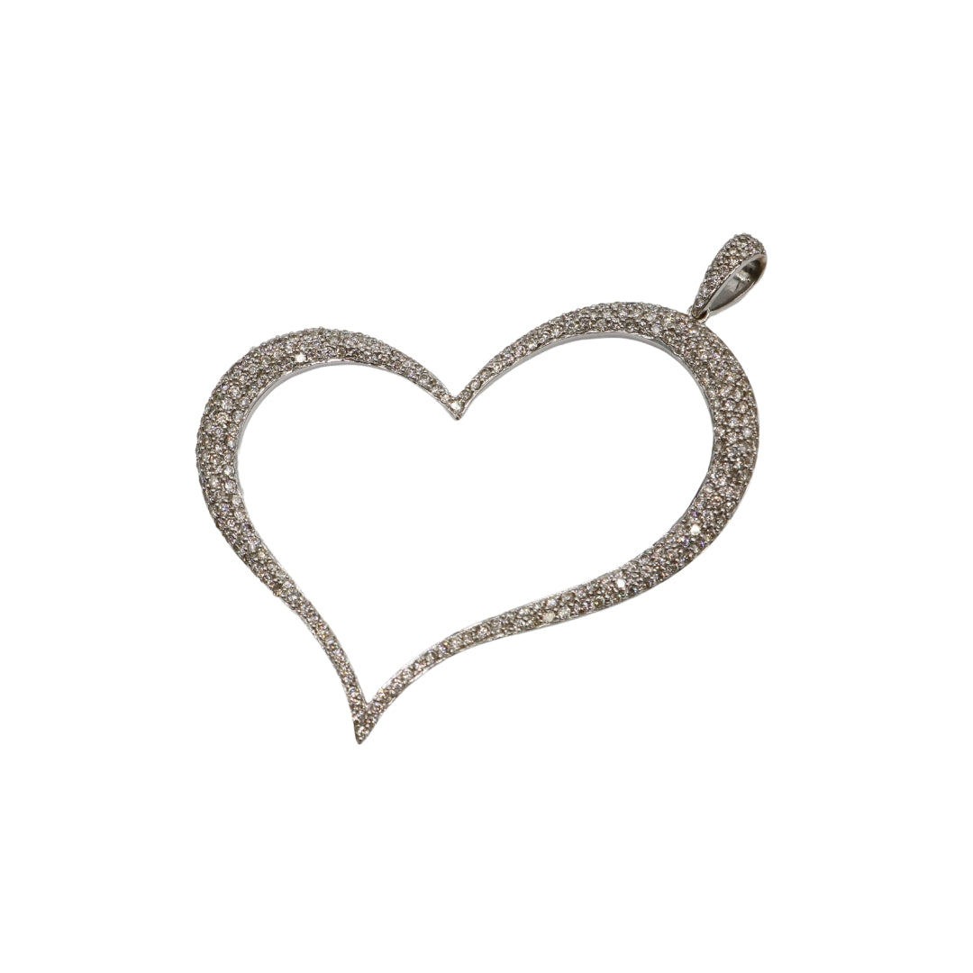 K18WG D3.43ct オープンハート ペンダントトップ 新品 – JD TIME
