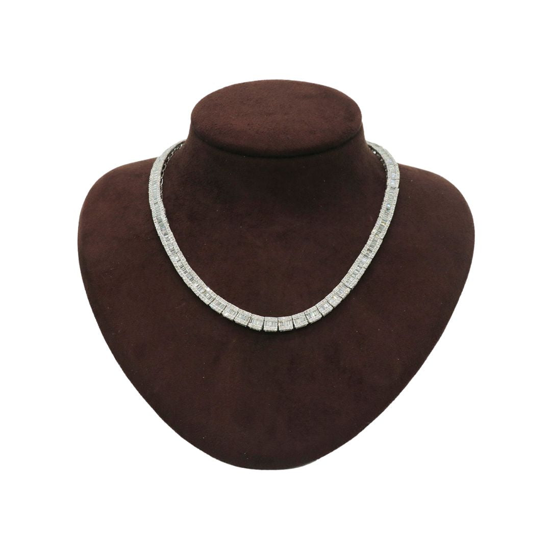 K18WG D17.00ct バケットダイヤモンド テニスネックレス – JD TIME