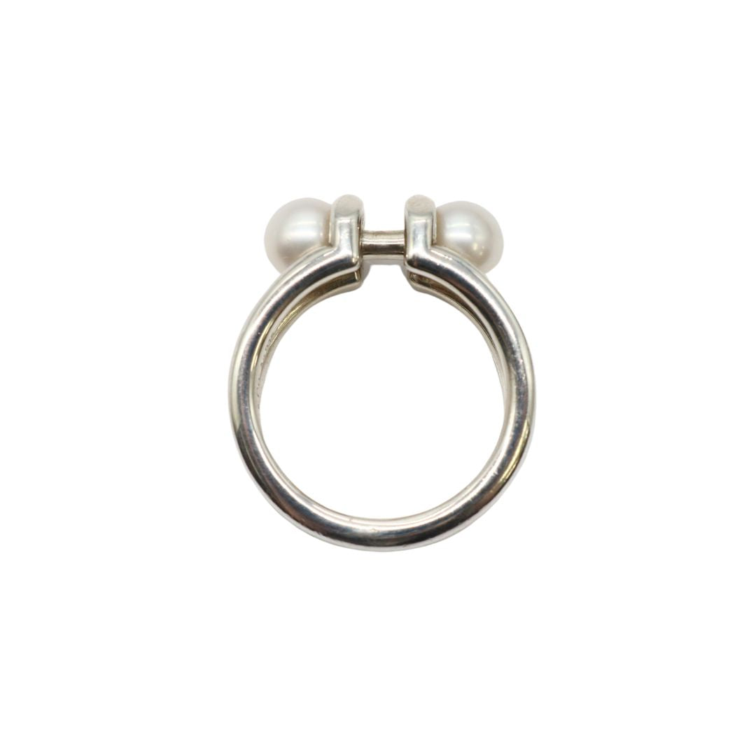 最終値下げ　 ティファニー　ハードウェア　ダブルパールリング ティファニー TIFFANY&Co. ハードウェア ダブルパール リング 9