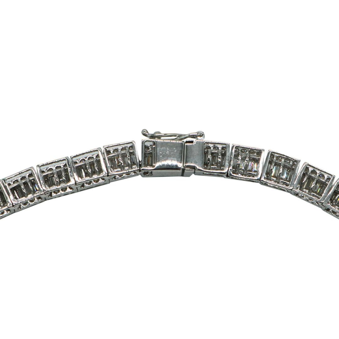 K18WG D5.00ct バゲットダイヤモンド テニスブレスレット – JD TIME