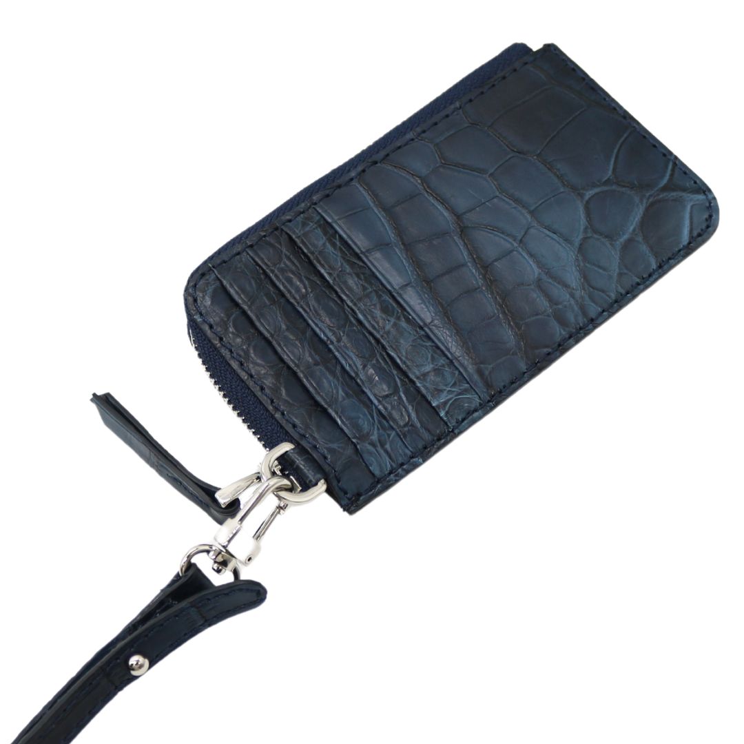 CROCODILE クロコダイル 巾着バッグ ネイビー×エメラルドブルー