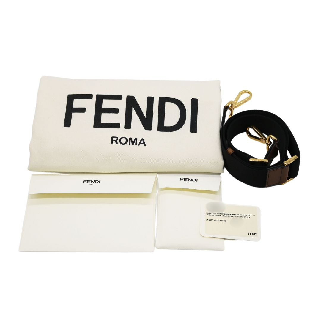 FENDI 7VA477 A91O F18H2 トートバッグ クリア ブラウン ゴールド金具