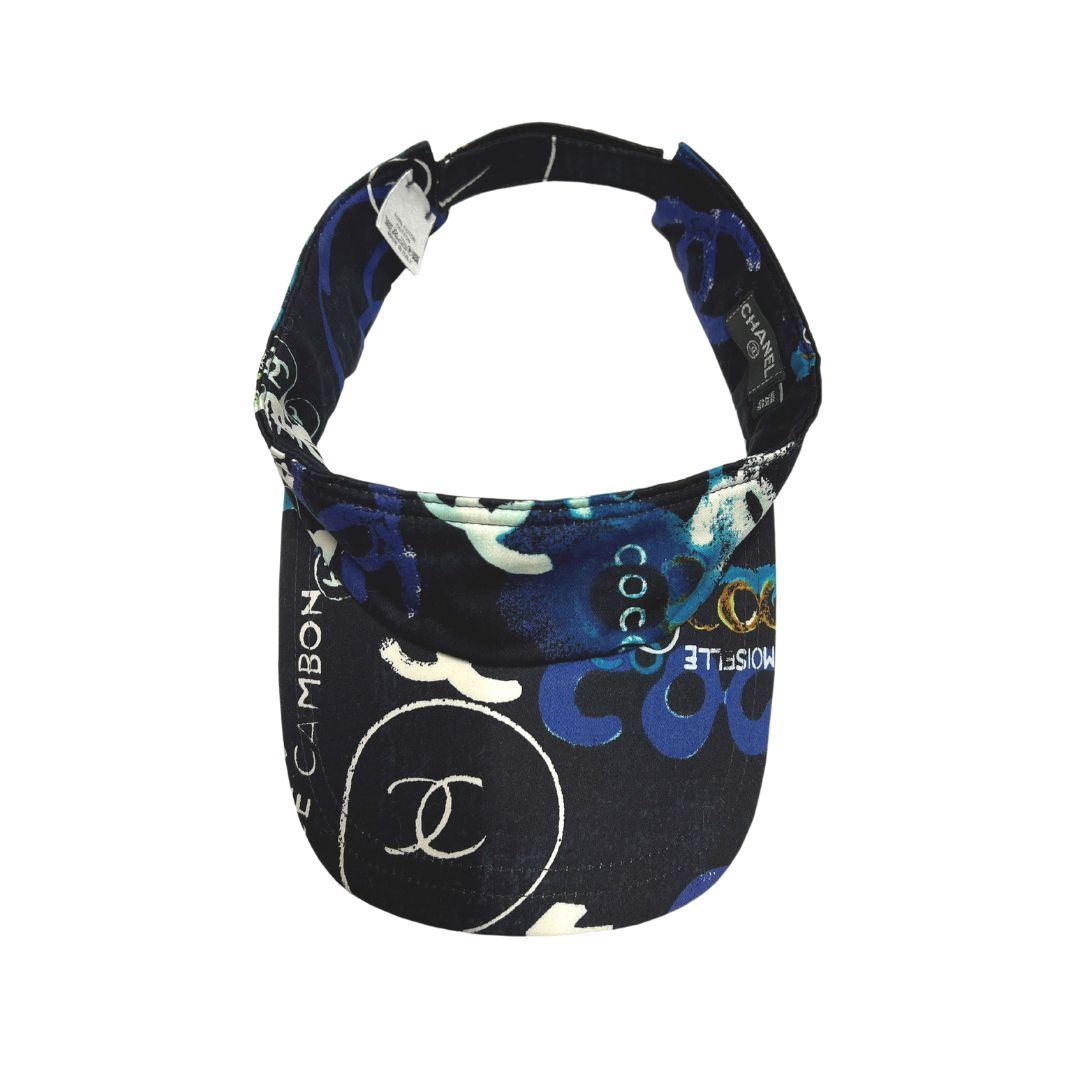 【未使用品】CHANEL/サンバイザー　シャネル 白&黒 シャネル（CHANEL）サンバイザー ロゴレター サンバイザー01
